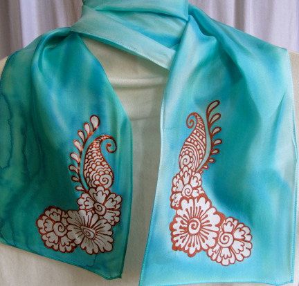 creative ideas using henna patterns in crafts scarf