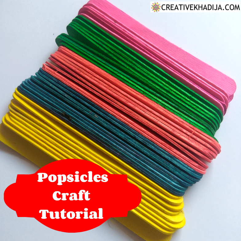 DIY Popsicle Stick Craft Colorful Wall Art Idea