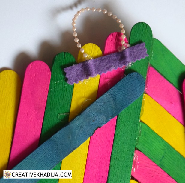 DIY Popsicle Stick Craft Colorful Wall Art Idea