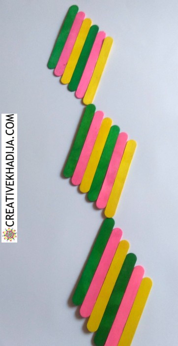 DIY Popsicle Stick Craft Colorful Wall Art Idea