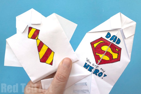 crafts to do at home for making fathers day cards origami superhero card