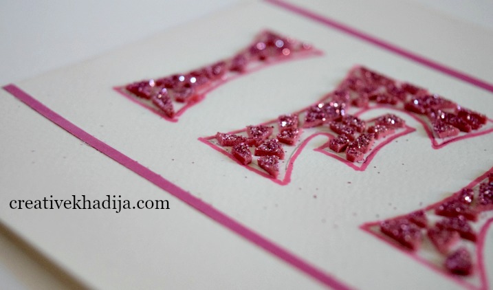creative khadija greeting card design glitter card 