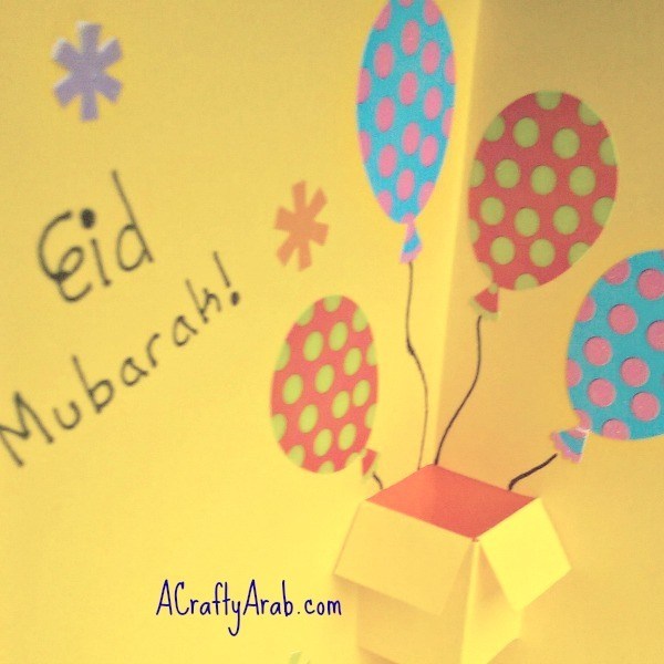 eid greeting card design for kids balloon card 