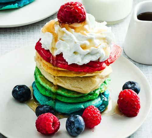 ideas for kids breakfast rainbow pancake