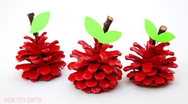 arts and crafts fun fall activities pinecone apple craft