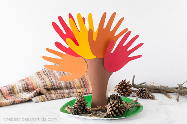 arts and crafts fun fall activities handprint tree art