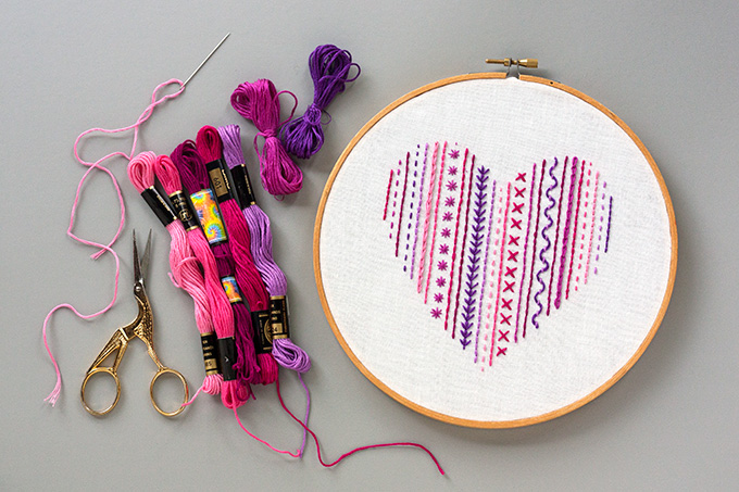 basic embroidery stitches for beginner heart embroidery