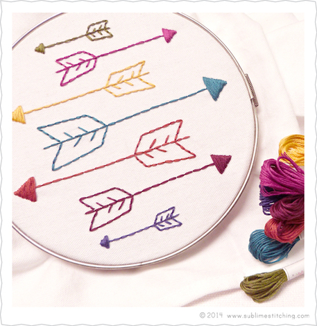 basic embroidery stitches for beginner arrow pattern