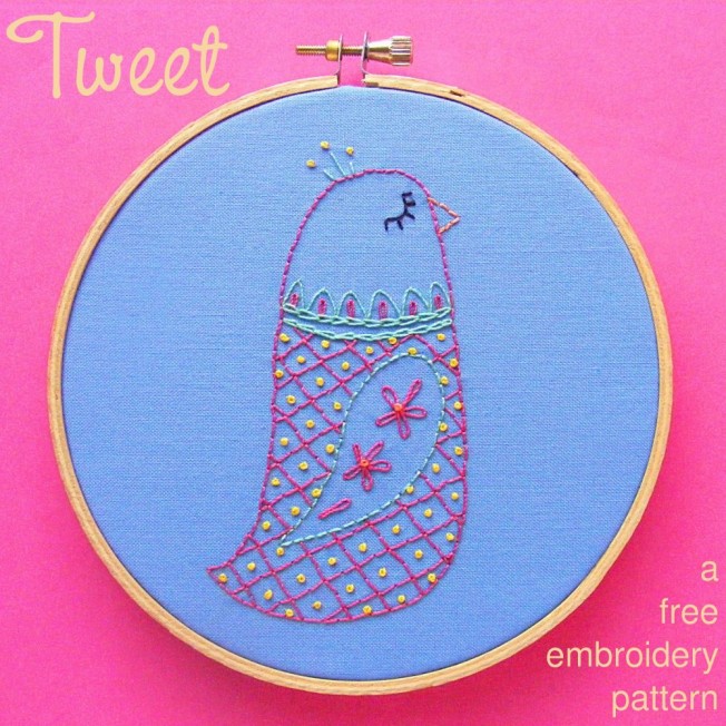 basic embroidery stitches for beginner cute bird design