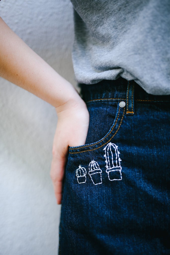 Embroidered Denim Is the New Monogram  Embroidery jeans, Diy embroidery, Denim  embroidery