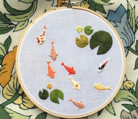 beautiful shirt embroidery design mini fish pond