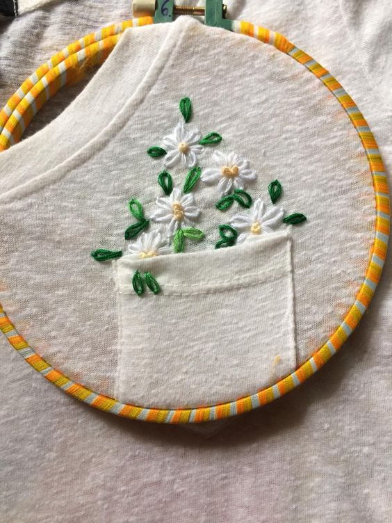beautiful shirt embroidery design daisy flower