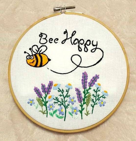 beautiful shirt embroidery design bee happy