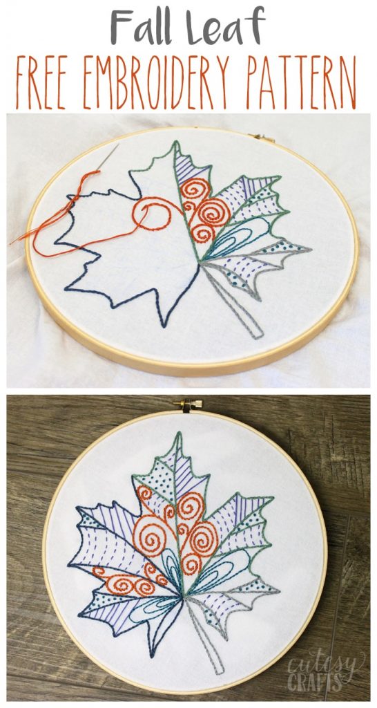 beautiful shirt embroidery design fall leaf