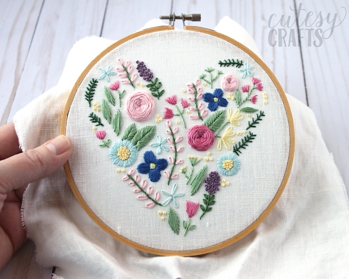 best free embroidery patterns heart floral design