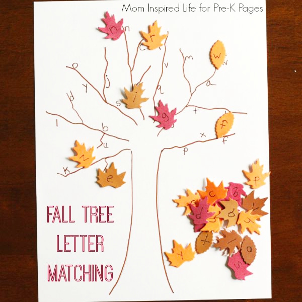 fall tree letter matching