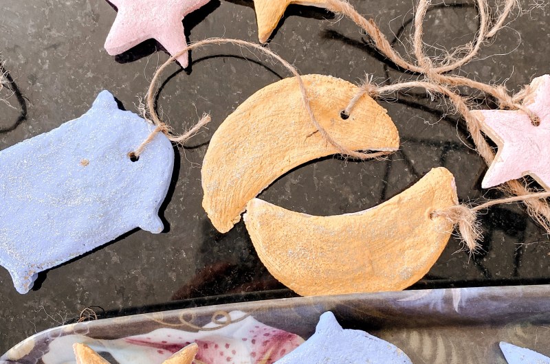 how to make salt dough ornaments moon and star ornament