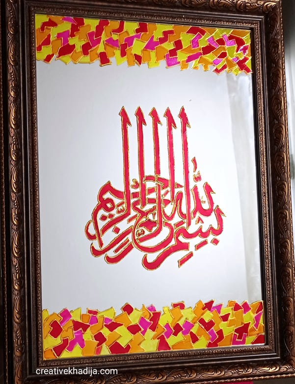 Ic Calligraphy Glass Painting On, How To Do Mirror Painting