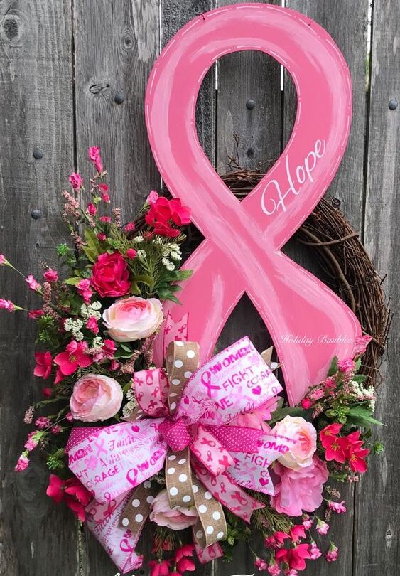 gift related creative things to do for pinktober wreath