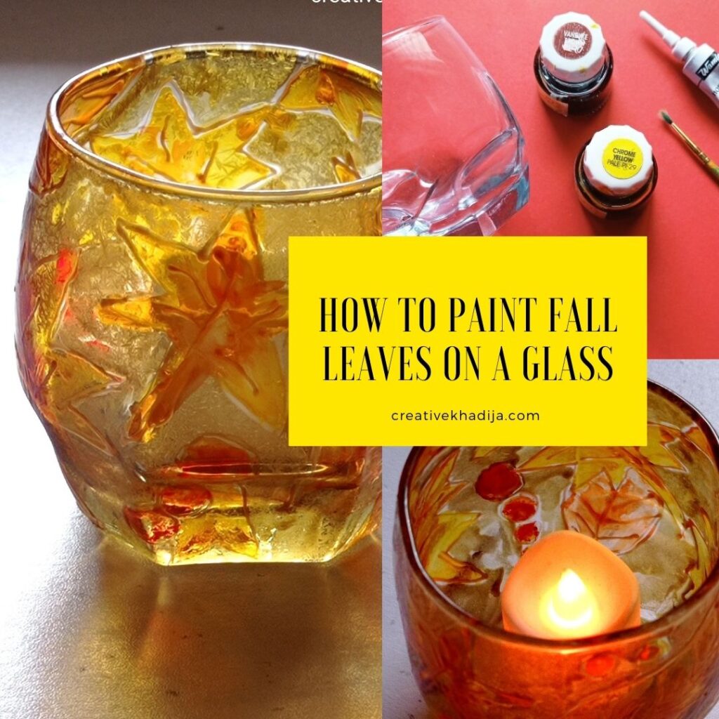 quick and easy fall leaves glass painting