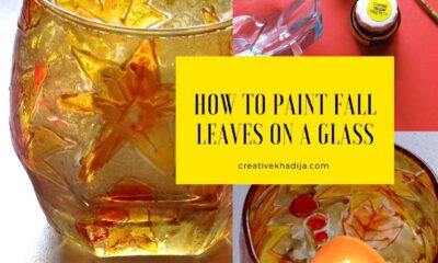 quick and easy fall leaves glass painting