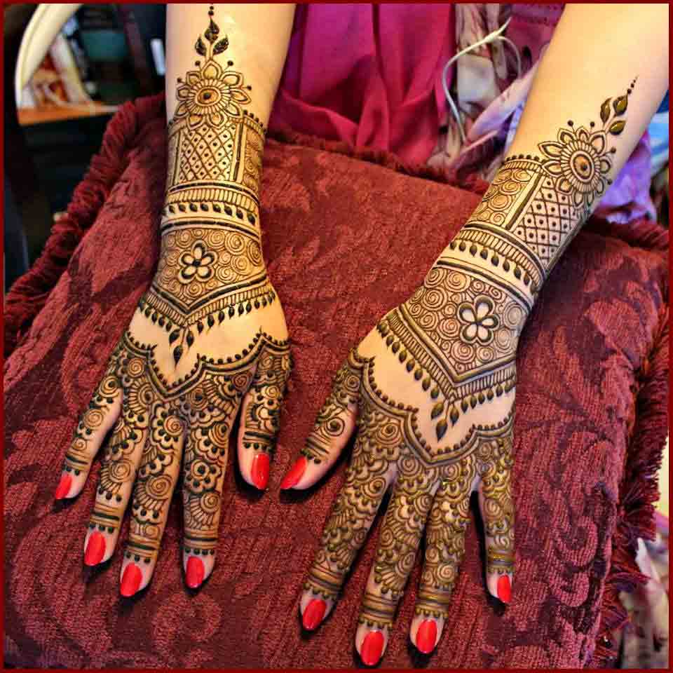 heavy bridal henna designs for hands mehndi design