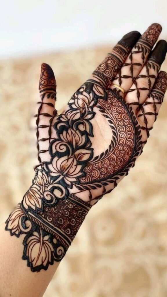 easy henna designs for brides arch pattern