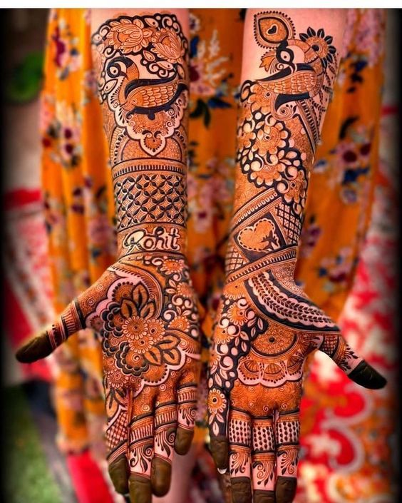 heavy bridal henna designs for hands heavy design