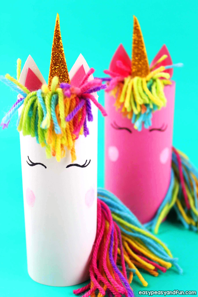 colorful toilet roll crafts for kids unicorn