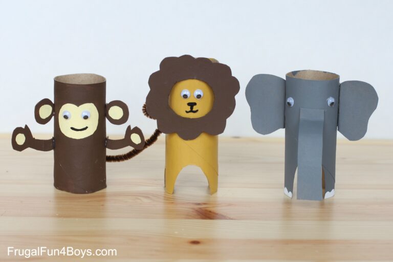 colorful toilet roll crafts for kids animals