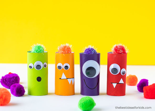colorful toilet roll crafts for kids monsters