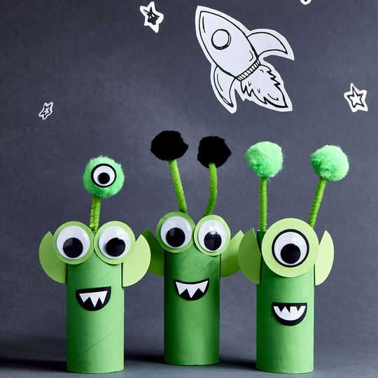 colorful toilet roll crafts for kids aliens