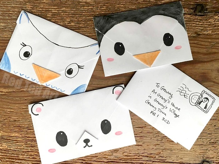 things to do in winter for kids animal envelopes