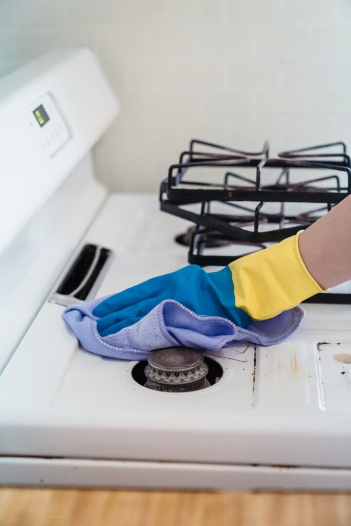 how to clean the kitchen stove cleaning