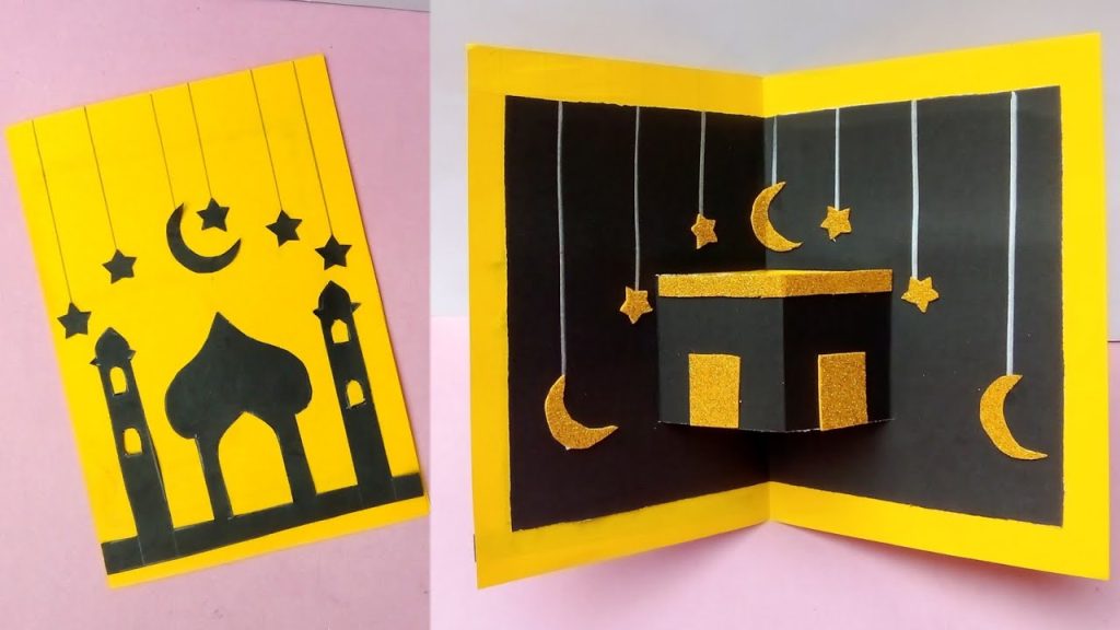 hajj craft for kids pop up style kaaba card