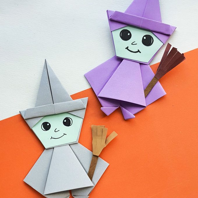 origami style kids crafts and ideas paper witches