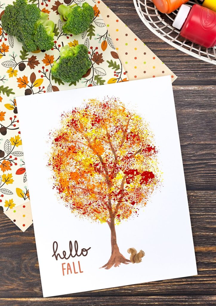 simple and easy fall crafts ideas broccoli stamped